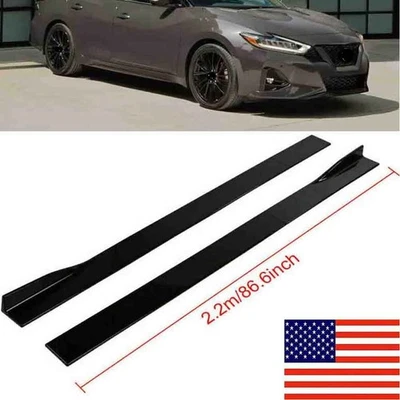 for Nissan Maxima ST 2009-15 86.6" Glossy Side Skirts Extension Rocker Panel Lip Foto 1 de 4