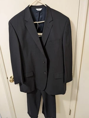 Sz XL (40 X 29) Joseph & Feiss International 2 Piece Suit Solid Pure Worste Wool - Image 1 of 4