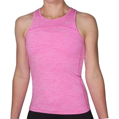 More Mile Heather Girls Training Vest Pink Junior Kids Run Lightweight Tank Top - Image 1 of 2