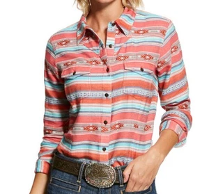 Damen Ariat Real Brave Western Button Down Langarmshirt Größe XL - Bild 1 von 12