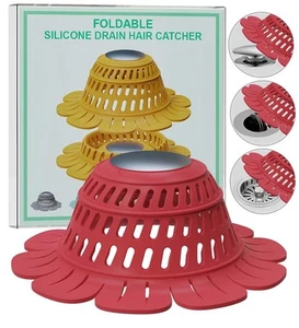 Shower Drain Hair Catcher, Soft Silicone Hair Catcher Strainer for Pop-Up & F... - Picture 1 of 7