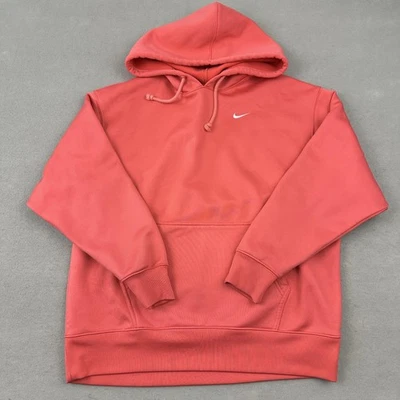 Nike Hoodie Women Small Coral Therma-FIT Pullover Swoosh Athletic CU5500-814 S * - Image 1 of 4