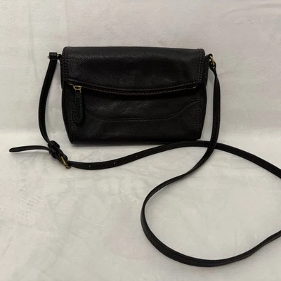 Bolso Bandolera Frye Melissa Cremallera Cuero Negro Mini Foto 1 de 4