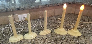 5 Vintage Christmas Electric Plastic  Single Candle Sticks No Cracks All Work - Picture 1 of 12