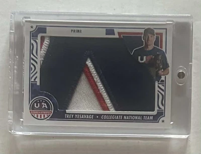 2024 PANINI USA BASEBALL #JM-YES TREY YESAVAGE JUMBO JERSEY PRIME PATCH 02/25 - Image 1 of 2