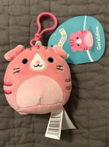 Squishmallows Clip Geraldine the Pink Cat 3.5 Inch Soft Plush New NWT - Picture 1 of 2