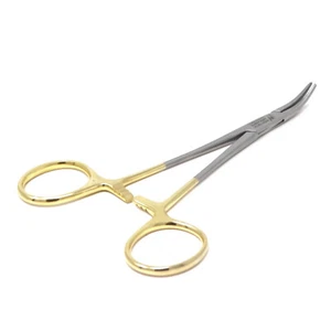 Moskito Verschlusszange Schmuck & Handwerk Zange 5" gebogene Backen Goldgriff - Bild 1 von 6