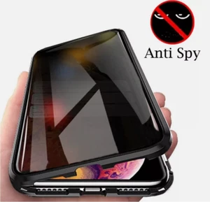 360° Adsorption Anti Spy Privacy Double Tempered Glass Magnetic Phone Case Cover - Picture 1 of 32