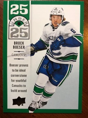 18-19 UD Series 1 25 Under 25 #U25-12 Brock Boeser - Image 1 of 2