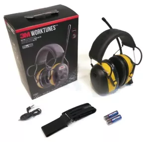 3M Peltor Worktunes Headphones with Auxiliary Cable, AA Batteries, & Belt Clip - Picture 1 of 9