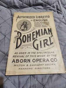 Early 1900s Opera Program THE BOHEMIA GIRL Aborn Opera CO - Picture 1 of 10