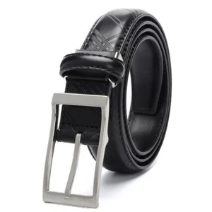 Nuevo Cinturón de Lujo para Hombre con Patrón de Cuero Genuino Negro Hebilla 3cm 2XL 3XL - Imagen 1 de 8