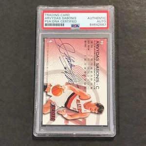 1996-97 Fleer #90 ARVYDAS SABONIS Signed Card AUTO PSA Slabbed Trail Blazers - Picture 1 of 2