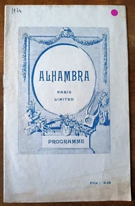 ALHAMBRA PARIS LIMITED - SPECTACLE de FAMILLE - PROGRAMME 1924 - Imagen 1 de 3