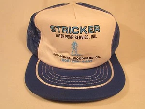 VINTAGE HAT Mens Cap STRICKER WATER PUMP SERVICE Woodward, Oklahoma [Y39B5] - Picture 1 of 2