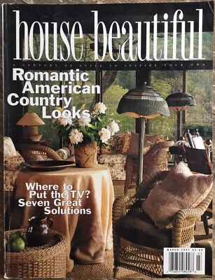 House Beautiful Magazine March 1997 Romantic American Country Looks - Image 1 of 3