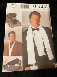 Vogue Accessories Pattern 7104 Mens Scarf~Tie~Bow Tie~Cummerbund ~Ascot