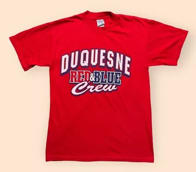 Vintage 1990s Duquesne Dukes Basketball T Shirt Men’s Medium Red Pittsburgh 90s - Image 1 of 4
