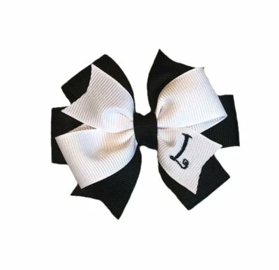 Бант для волос МАЛЫШ с черной монограммой - Изображение 1 из 2