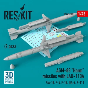AGM-88 "Harm" missiles with LAU-118A (2 pcs) - 1/48 - Reskit RS48-0390 - Picture 1 of 1