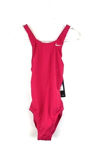Nike Girls Solid Fast Back One Piece Swimsuit Medium - Picture 1 of 3