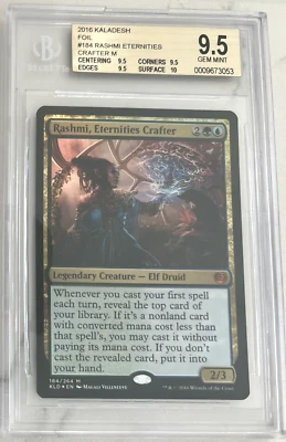 1/1 BGS 9.5 Rashmi, Eternities Crafter  Foil GEM+ (9.5 x 3 & 10 surface) #184 - Image 1 of 2