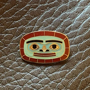 Broche Prendedor Greg Horner Esmalte Luna Cloisonne Alaska Arte Indígena Nativo - Imagen 1 de 3