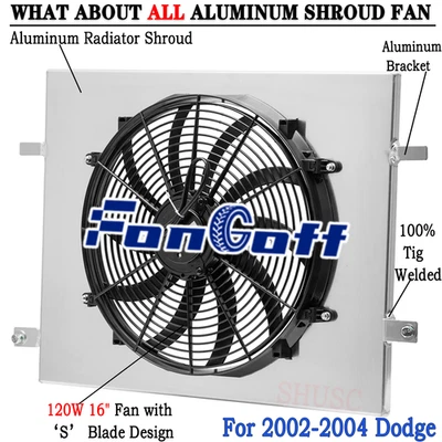 Shroud Electric Fan For 2002 2003 2004 Dodge Ram 1500 2500 3500 3.7L 4.7L 5.7L Foto 1 de 4