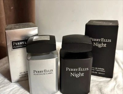 Perry Ellis Platinum Label & Night 3,4 oz / 100 ml spray de colonia para hombres paquete de 2 Foto 1 de 4
