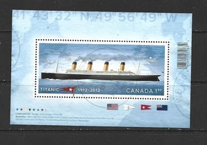 CANADA - 2012 TITANIC SOUVENIR SHEET - SCOTT 2535 - USED - Picture 1 of 1