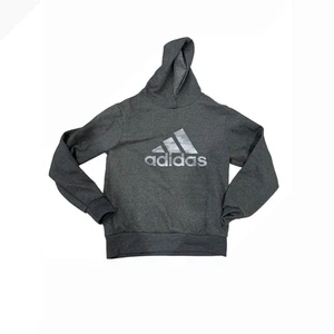Adidas Gray Hoodie Pullover Long Sleeve Logo Athleisure Activewear - Picture 1 of 5