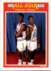 Akeem Olajuwon 1989 Fleer #164 / Clyde Drexler AS Basketball Card - Picture 1 of 2