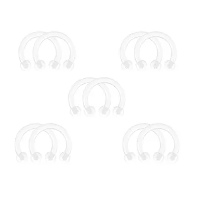 30X Acrílico Transparente Retenedor 6-12mm Diámetro Herradura Nariz Labio Anillo Piercing Oreja Foto 1 de 4
