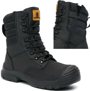 MENS NUBUCK WATERPROOF COMBAT SAFETY WORK BOOTS STEEL TOE CAP  MILITARY SZ - Picture 1 of 3