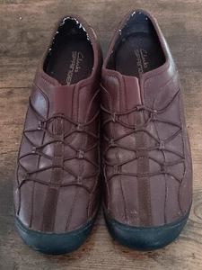 Clarks Womens Shoes Size 10 Slide Ons Comfort Brown - Picture 1 of 4