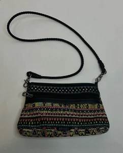 Sakroots Crossbody Purse Zip Hipster Geometric Studded Braided Handle Bag - Picture 1 of 17