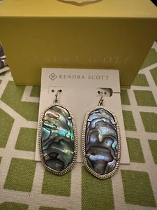 KENDRA SCOTT - *SELTEN* blaue Abalone große Gold Ohrhänger - Neu ohne Etikett - Bild 1 von 3
