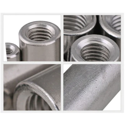 Gewindemuffen M3 M4 M5 M6 - M16 rund Edelstahl V2A Langmuttern Verbindungsmuffe - Bild 1 von 4