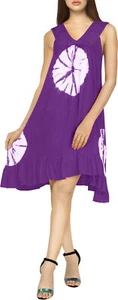 LA LEELA Women Summer Casual T Shirt Dresses Beach Cover up US 10-14 Purple_B879 - Picture 1 of 3