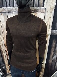John Varvatos Artisan Dark Antique Brown Turtleneck Cashmere Sweater Medium NWOT