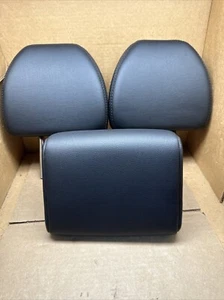 2014-2020 NISSAN ROGUE REAR LEFT CENTER RIGHT SEAT BLACK LEATHER HEADRESTS - Picture 1 of 8