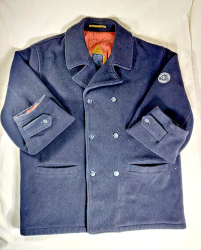 Valentino Jeans Cappotto Uomo Cashmere Blu Doppiopetto Made In Italy Taglia 42