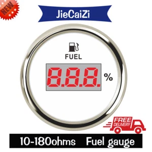 white 52mm digital fuel level gauge 10-180 ohms (E-F) 9-32V for car truck marine - Bild 1 von 7