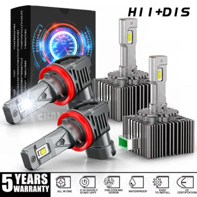 Kit de bombillas de haz alto/bajo LED blanco para Chevrolet Corvette 2005-2013 H9+D1S Foto 1 de 4