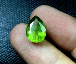 Peridot AAA Quality Natural | Pear Drop Cut | Supat PK 5.4Ct | Faceted Loose Gem - Picture 1 of 8