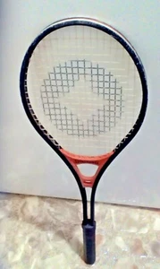 Vintage Spalding Metal Tennis Racket Black Red Center Diamond Pattern #2043 - Picture 1 of 7