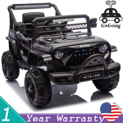 Coche eléctrico de juguete para niños de 12 V con batería de 4 ruedas Jeep control remoto LED Foto 1 de 4