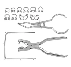 Dental Rubber Dam Kit Clamp Forceps Brewer Ainsworth Punch Plier Clamps & Frames - Picture 1 of 4