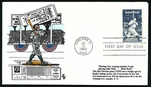 USA, SCOTT # 2046, RIVERDALE QUEENSBURY FDC COVER - BASEBALL LEGEND BABE RUTH - Picture 1 of 1