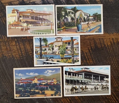 Lot of 5 Aqua Caliente Horse Racing Postcards - Tijuana, Mexico Cover